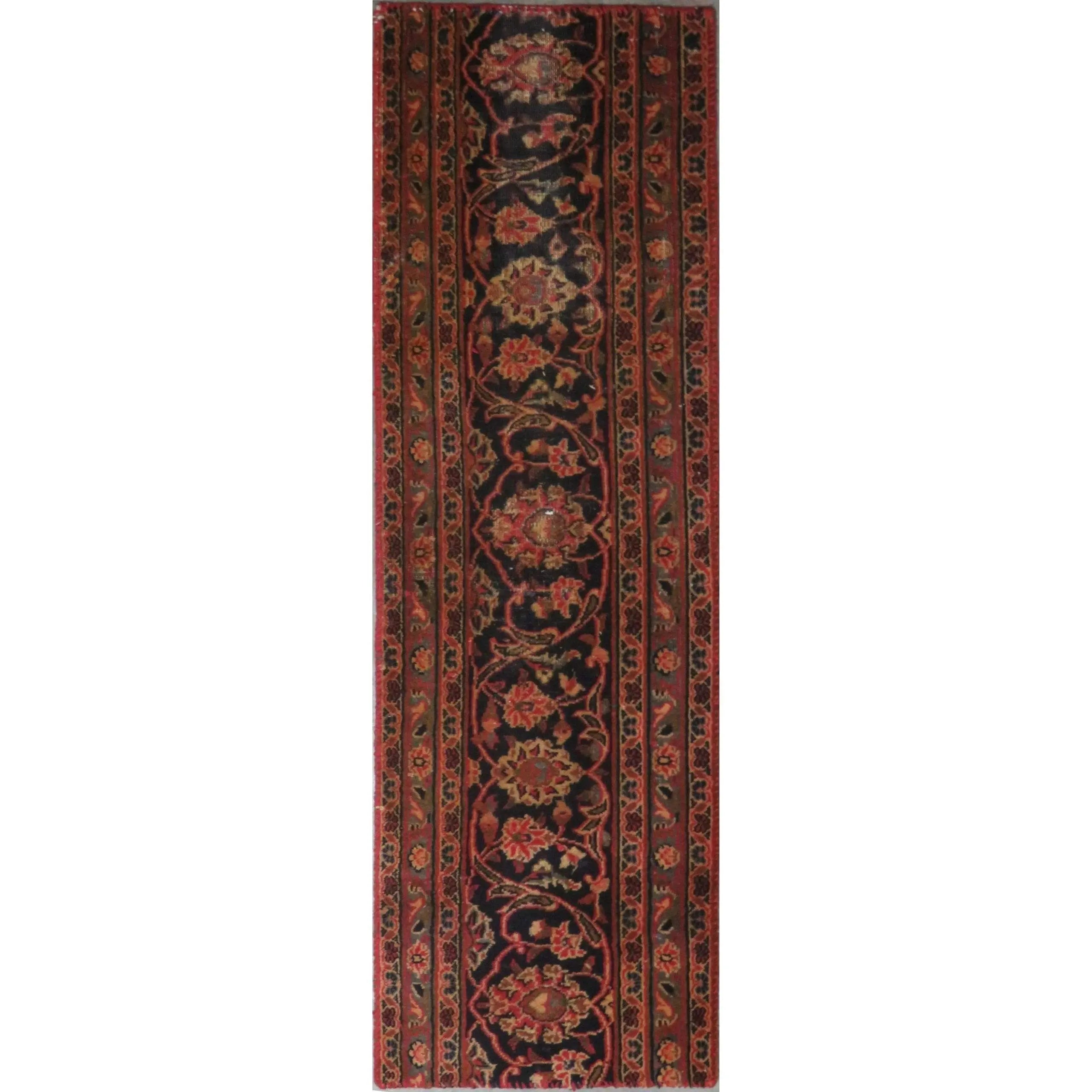 Hand-Knotted Persian Wool Rug _ Luxurious Vintage Design, 5'0" x 1'0", Artisan Crafted